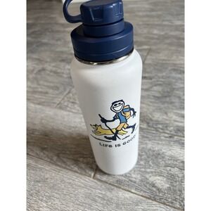 Life Is Good Water Bottle 40 Oz Stainless Steel Wide Mouth Hiking Jake Dog LIG